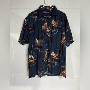 Reel Legends Fish Print Button Down Shirt (L)